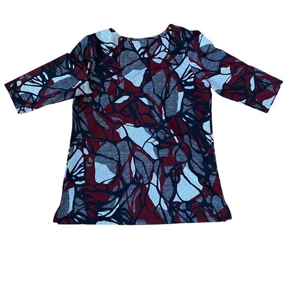 L.C. Fashions Burgundy/Black Shirt sz m - Picture 4 of 6